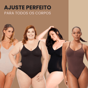 Body feminino Elite Shape em cores disponíveis preto nude e bege para modelagem corporal versátil